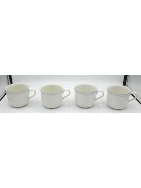 Sky Blue Pinstripes by Lenox 8 ounce Flat Cup Set of 4 Pattern Code: L SKBP